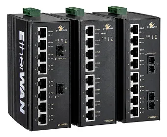 Switches PoE Gigabit para montaje en carril DIN