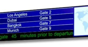 Monitores de gran formato para aeropuertos