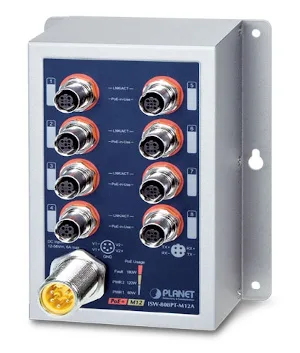 Switch con 8 puertos PoE+ M12 10/100TX