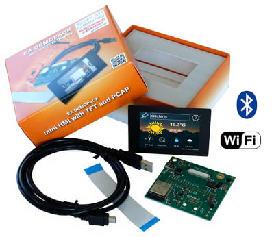 EA DEMOPACK-WIFIBT TFT de 2.8” con panel táctil y funcionalidad wifi y Bluetooth