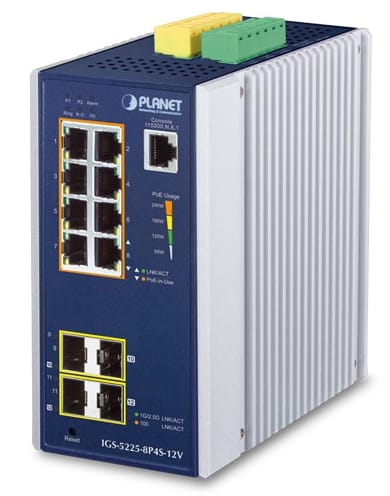 Switch PoE+ gestionado L2+ IGS-5225-8P4S-12V