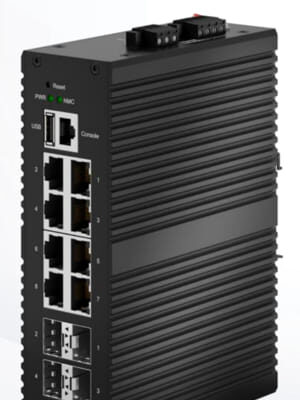 Switch PoE gestionado LA-IS7M2R-10G0408P-U-Z